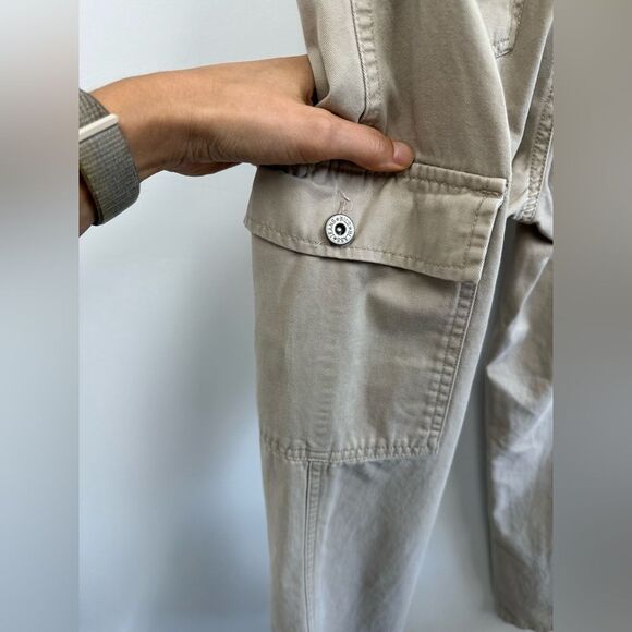 Vintage 90’s Bill Blass Beige Tan Wide Leg Cargo Pants High Rise Size S - Picture 6 of 9